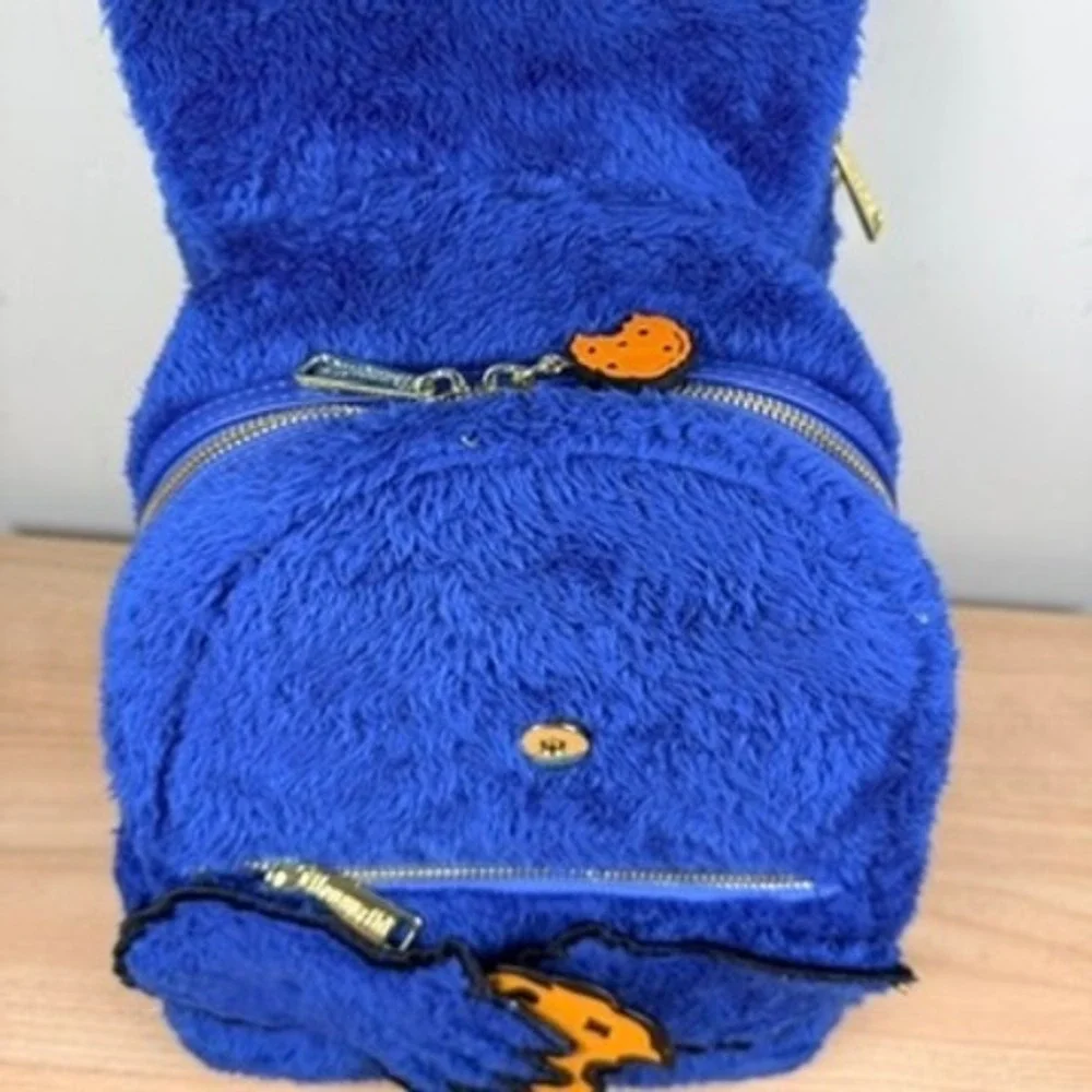 Loungefly Sesame Street Cookie Monster Mini Backpack and Coin Purse Furry NEW